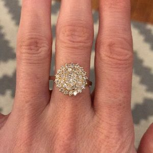 18k gold over sterling silver, cubic zirconia ring